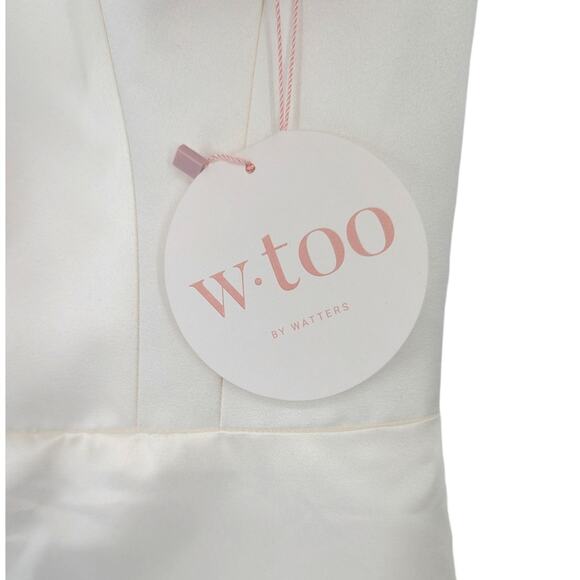 Wtoo by Watters Lourdes Wedding Gown Size 6 Minimalist Square Neck Bridal NWT - Picture 5 of 6
